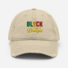 Load image into Gallery viewer, Black &amp; Bougie Distressed Hat
